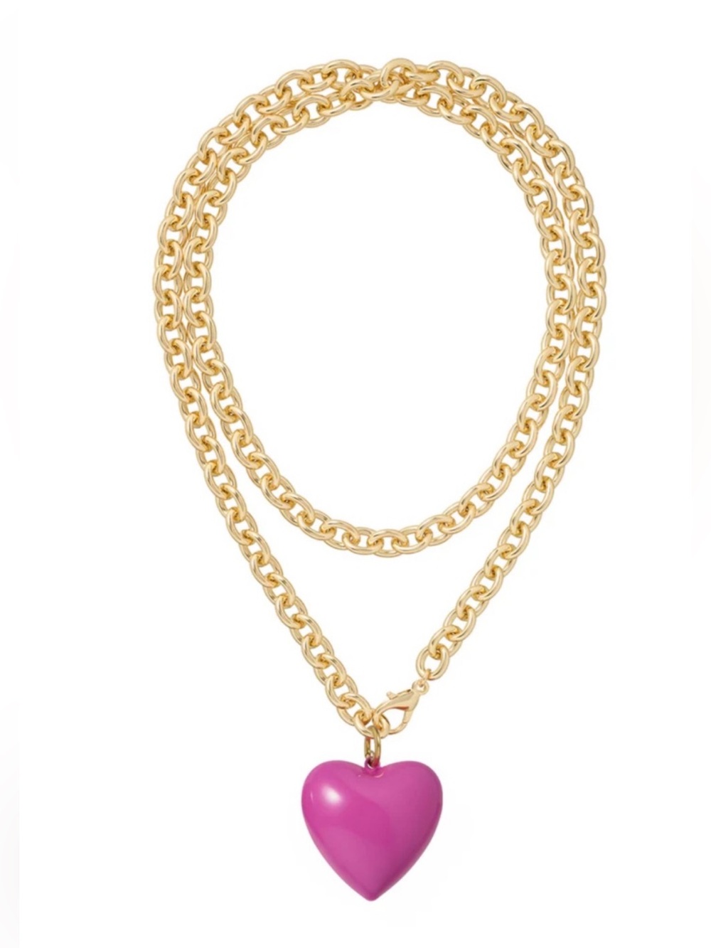 Roxanne Assoulin The Big Puffy Heart Charm
Necklace Magenta Heart